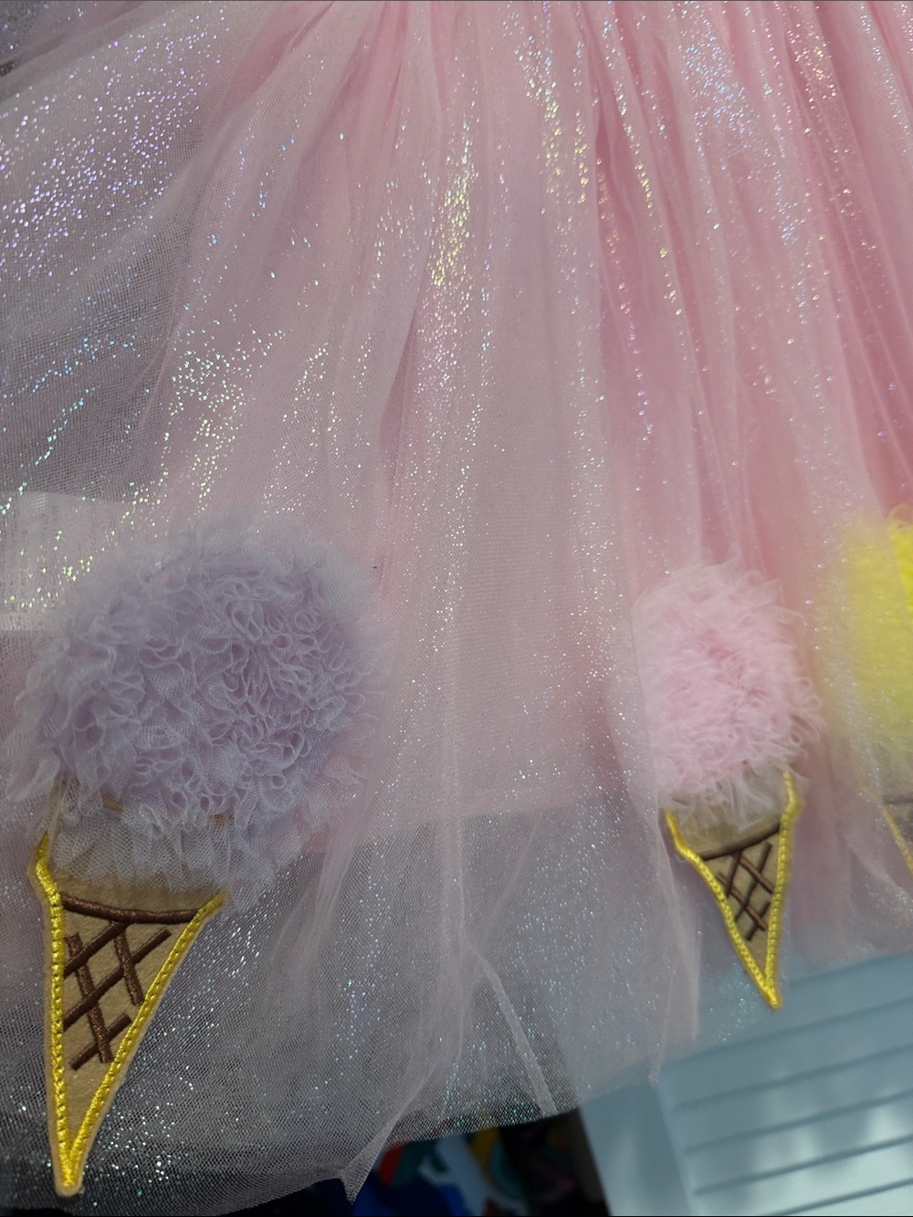 Lola + The Boys Pink Tulle Ice Cream Pom Party Dress - Picture 4 of 5